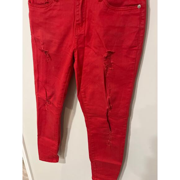 Ashley Mason, Red Disstressed Skinny Jeans, Size 28, KB255 - Picture 2 of 6